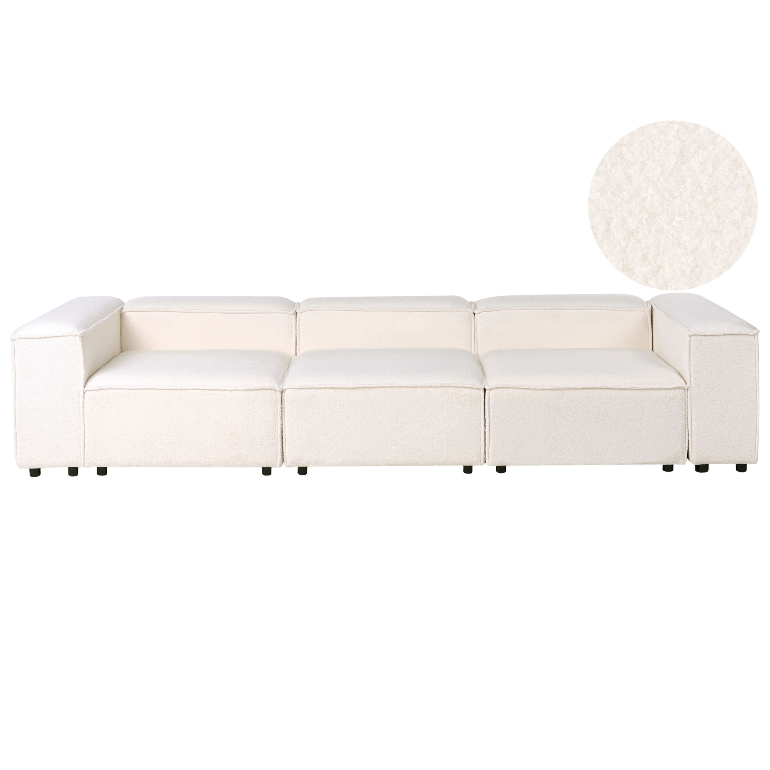 Modulsofa 3 personers ARDAL Boucle Cremehvid
