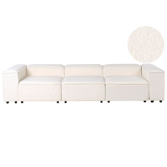 Modulsofa 3 personers ARDAL Boucle Cremehvid