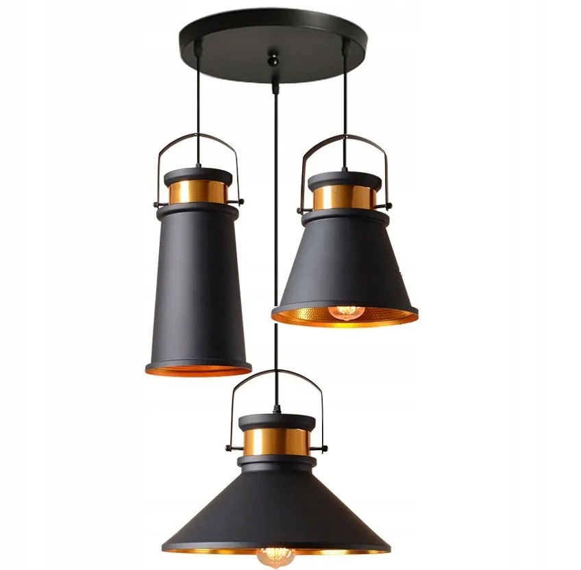 TOOLIGHT hængende loftlampe APP177-3CP ASTI ABC SET Sort 125x25x125cm