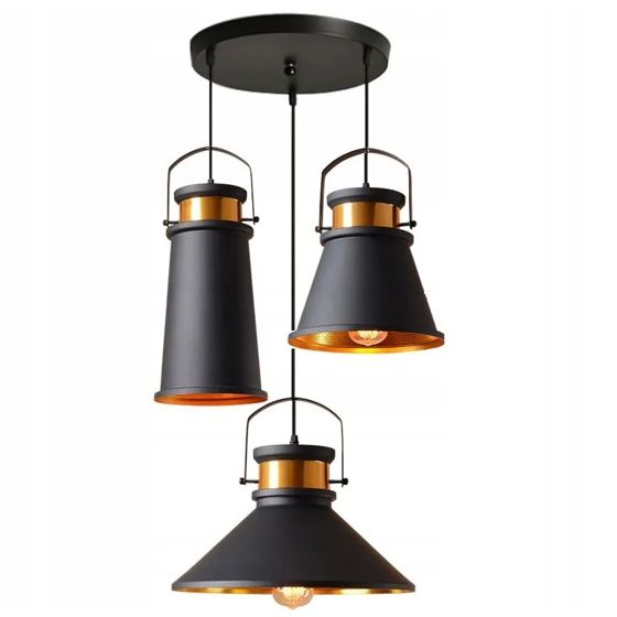 TOOLIGHT hængende loftlampe APP177-3CP ASTI ABC SET Sort 125x25x125cm