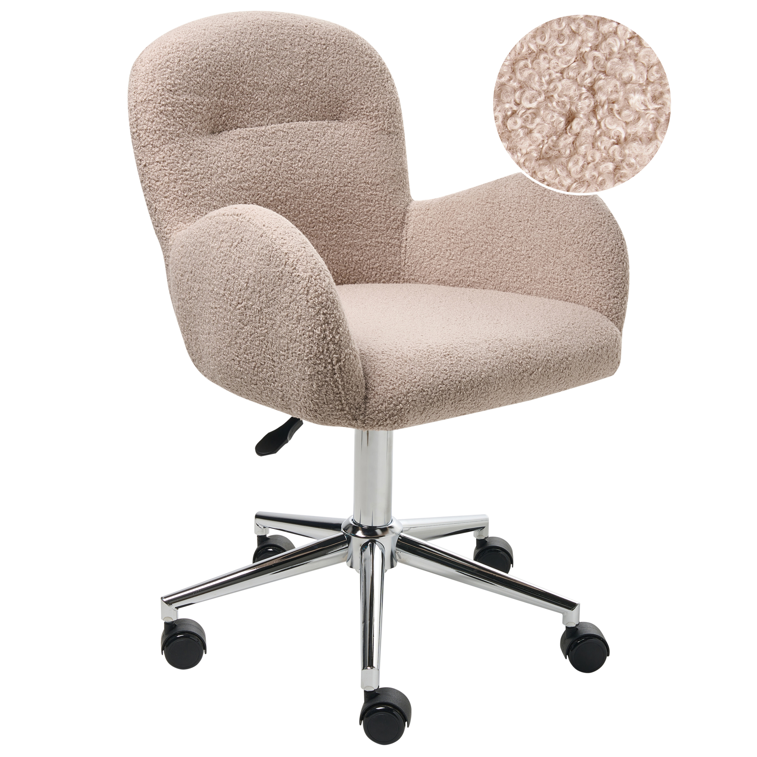 Skrivebordsstol PRIDDY Boucle Beige