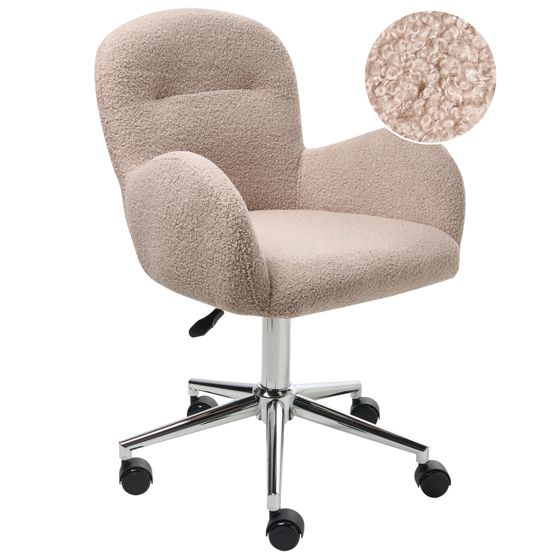 Skrivebordsstol PRIDDY Boucle Beige