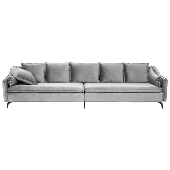 Sofa 4 personers AURE Velour Lysegrå