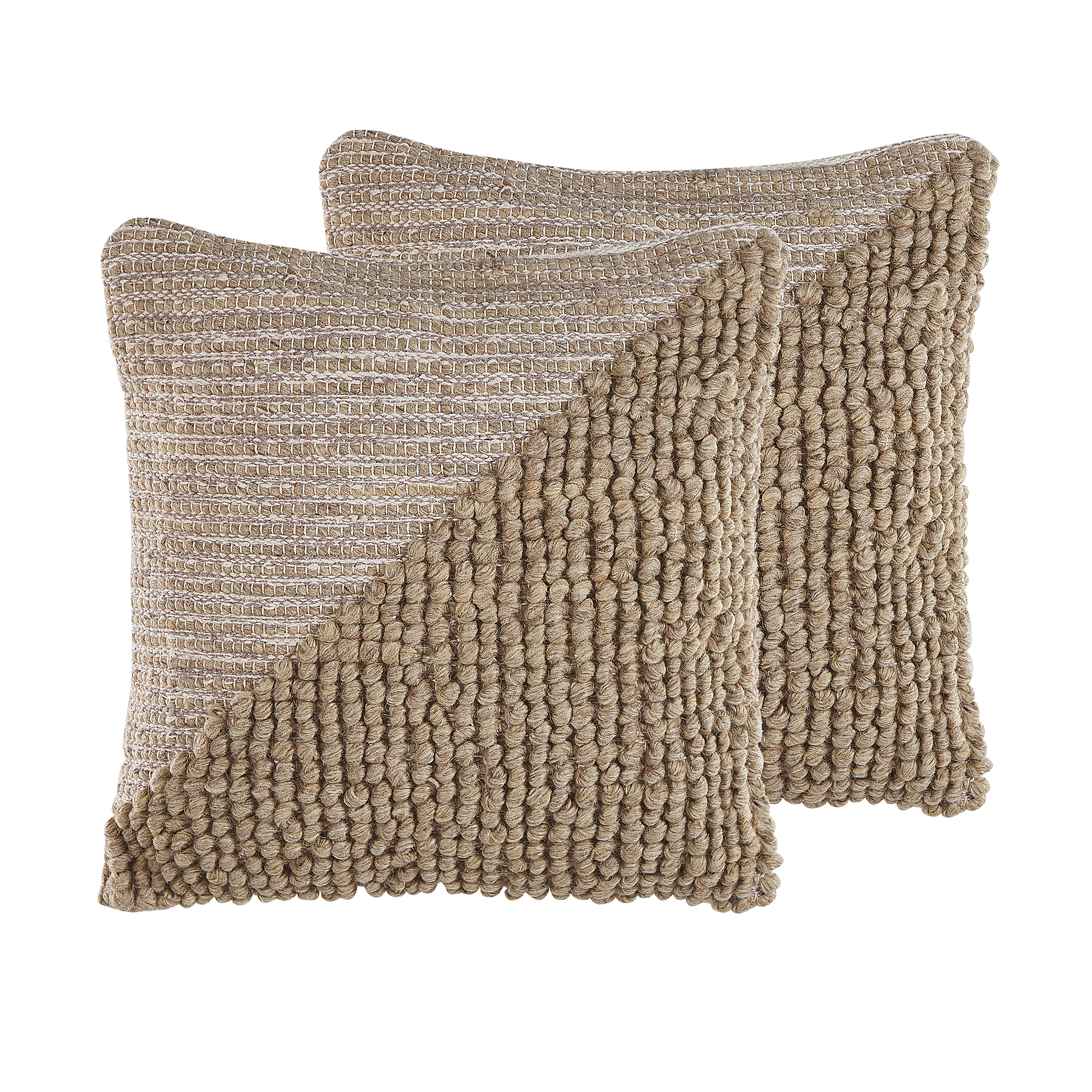 Sæt af 2 pyntepuder ASLANAPA 45 x 45 cm Bomuld Beige Ensfarvet