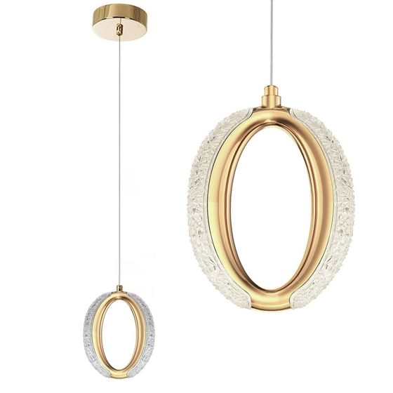 TOOLIGHT hængende loftlampe LED G114-1CP Guld 14,5x14,5x20,5cm
