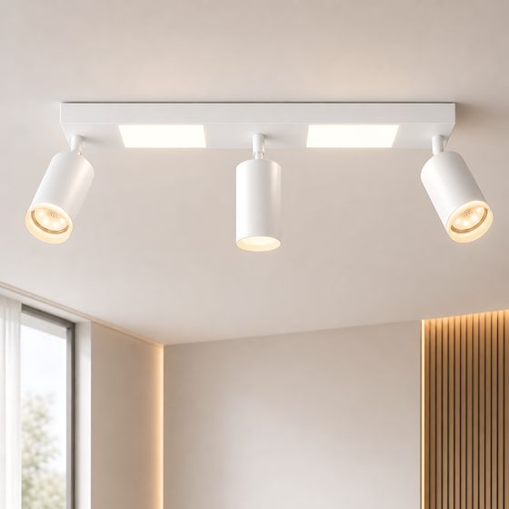NETTLIFE Loftspotlight med 3 pærer GU10 til soveværelse 3000k 20W varm hvid justerbar