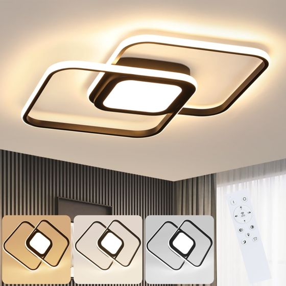 NETTLIFE LED loftlampe sort metal 48W moderne soveværelse stue dæmpbar design børnelampe køkken spisestue