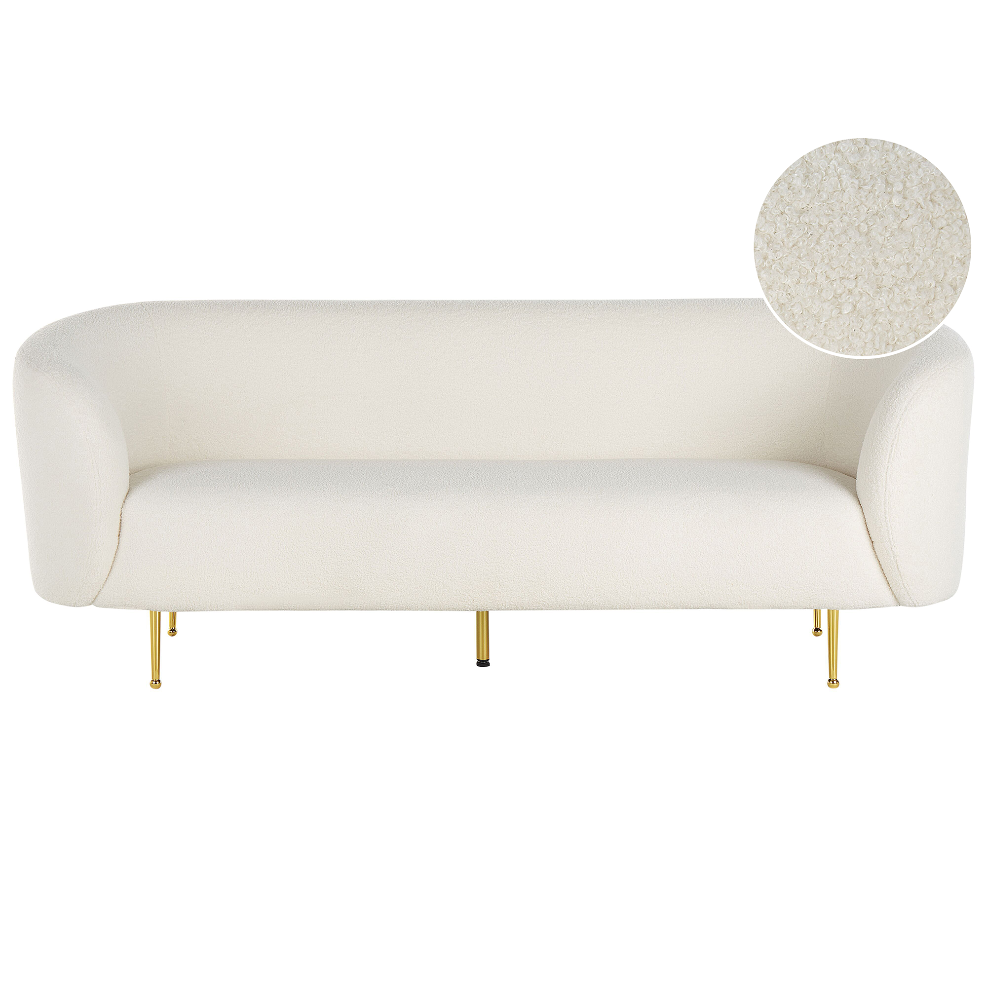 Sofa 3 personers LOEN Boucle Hvid