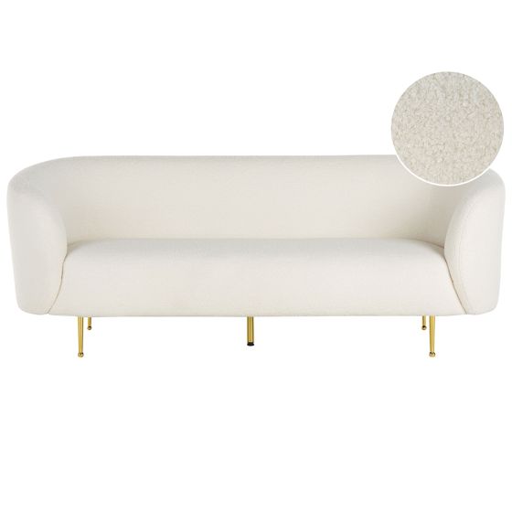 Sofa 3 personers LOEN Boucle Hvid
