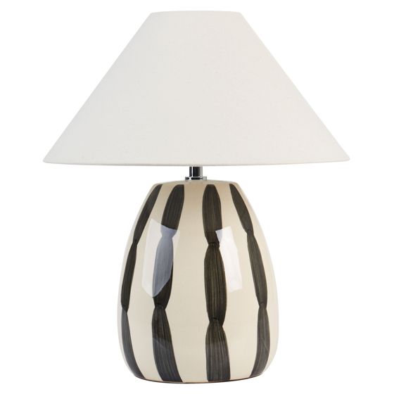 Bordlampe LUCHETTI Keramik Sort/hvid
