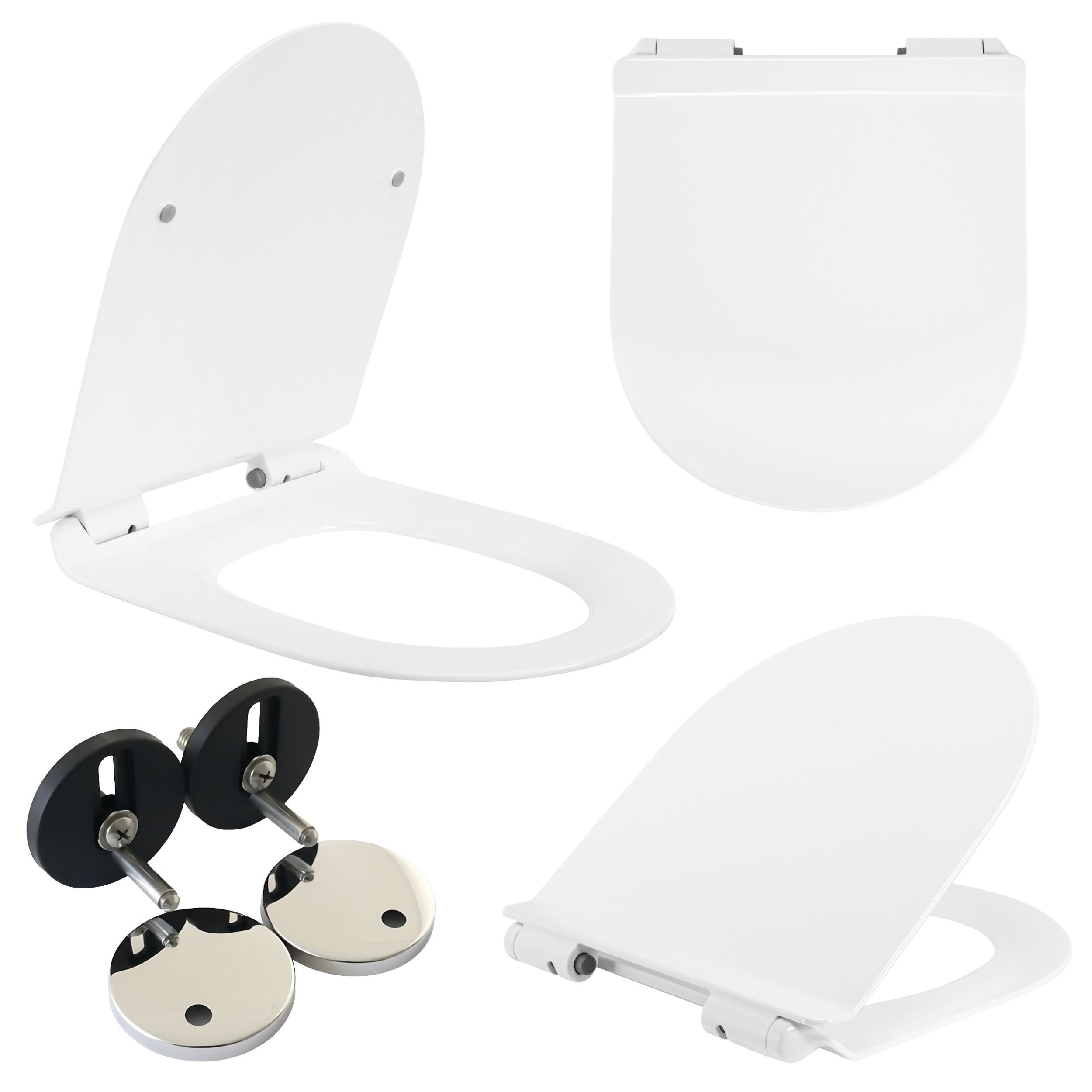 REA toiletsæde UF DUROPLAST FLAT WHITE CARLO CARTER Hvid, 42,5x36x4,3cm