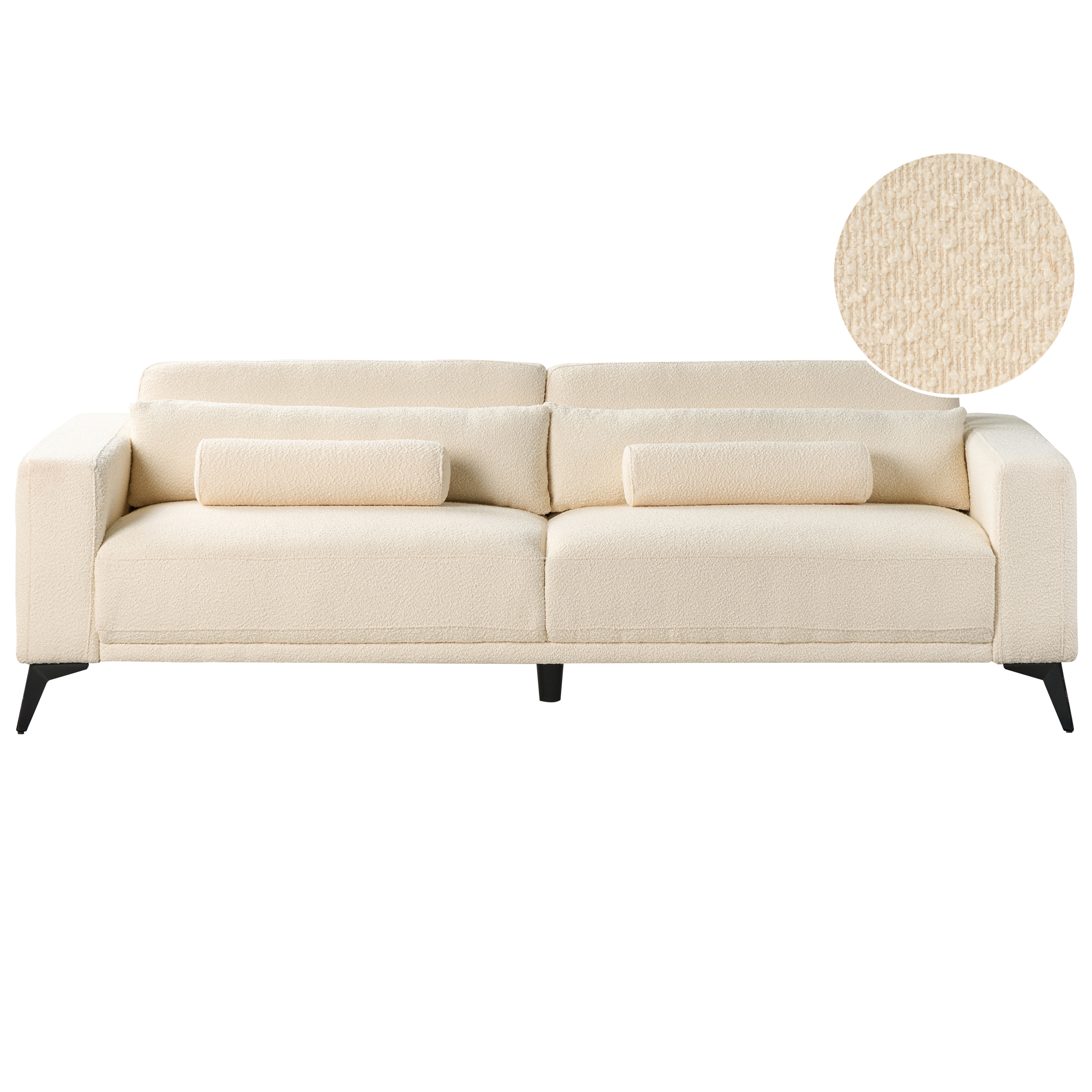 Sofa 3 personers ANGE Boucle Cremehvid
