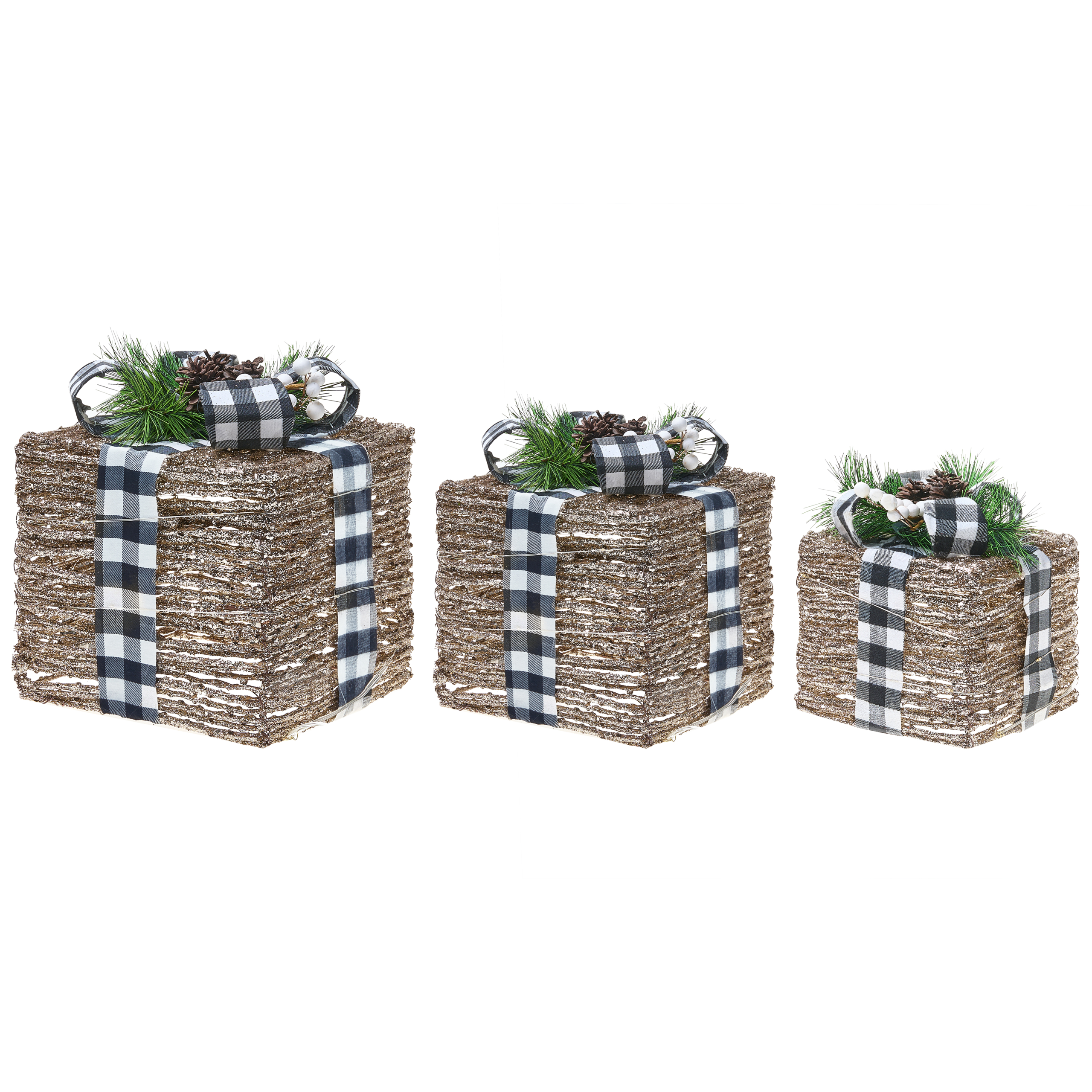 LED ARRESKOV 20/25/30 cm Julegaver Brun