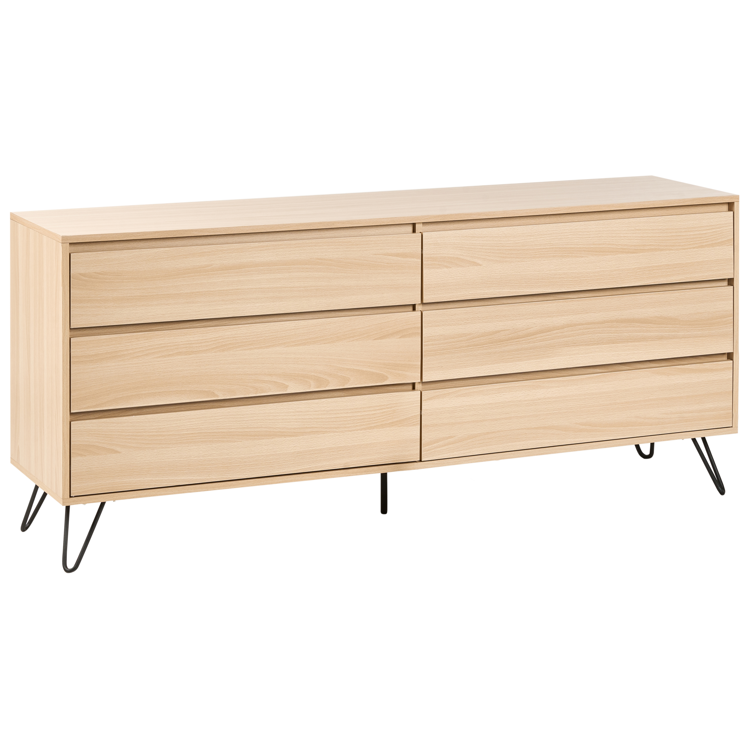 6 skuffers kommode CARDIGAN Lysebrun