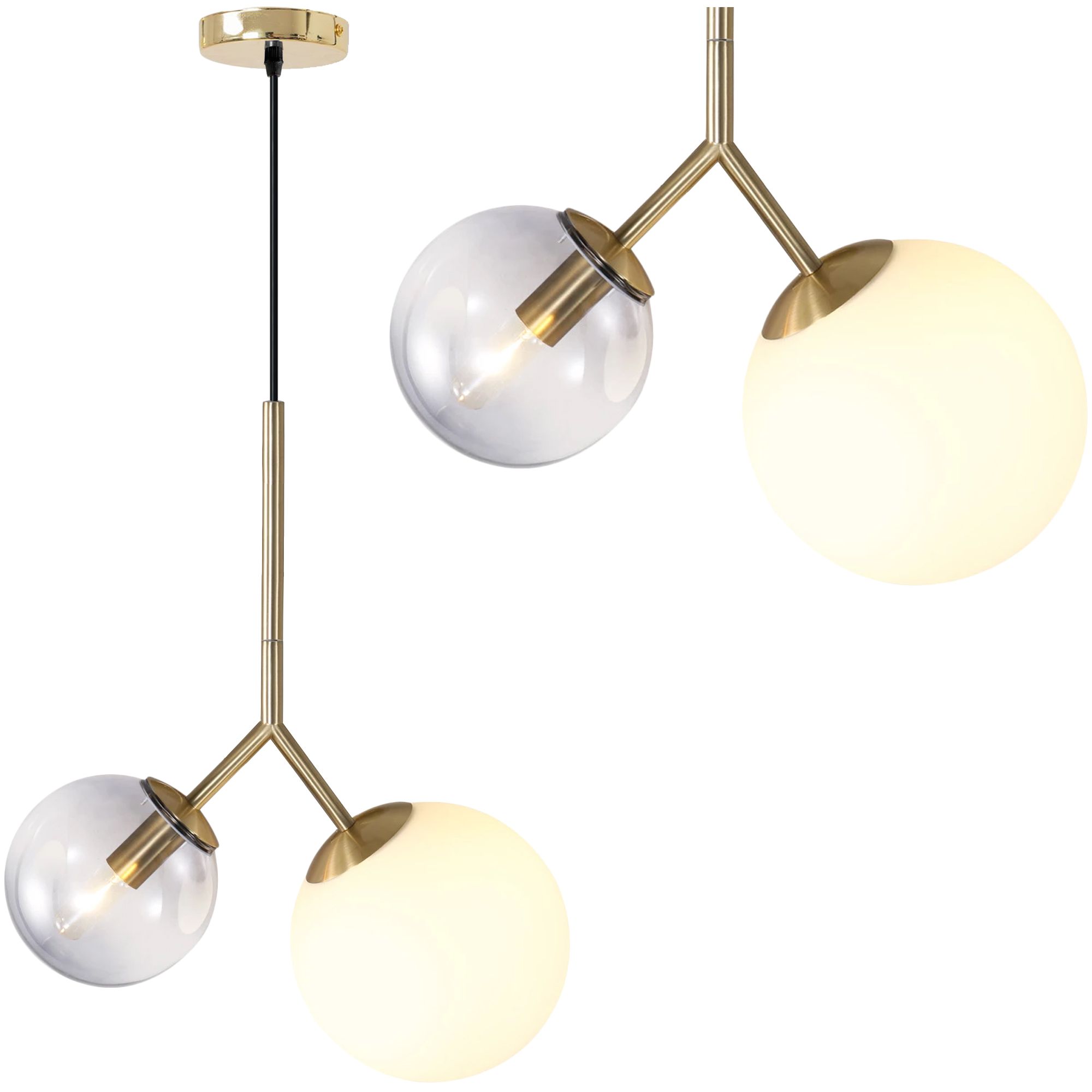 TOOLIGHT hængende loftlampe APP1013-2CP Guld 20x40x55cm