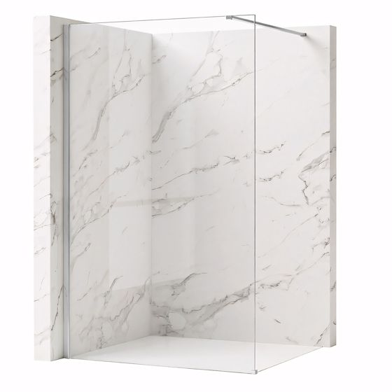 REA brusevæg Flexi Transparent 90 Krom, 120x90x195cm