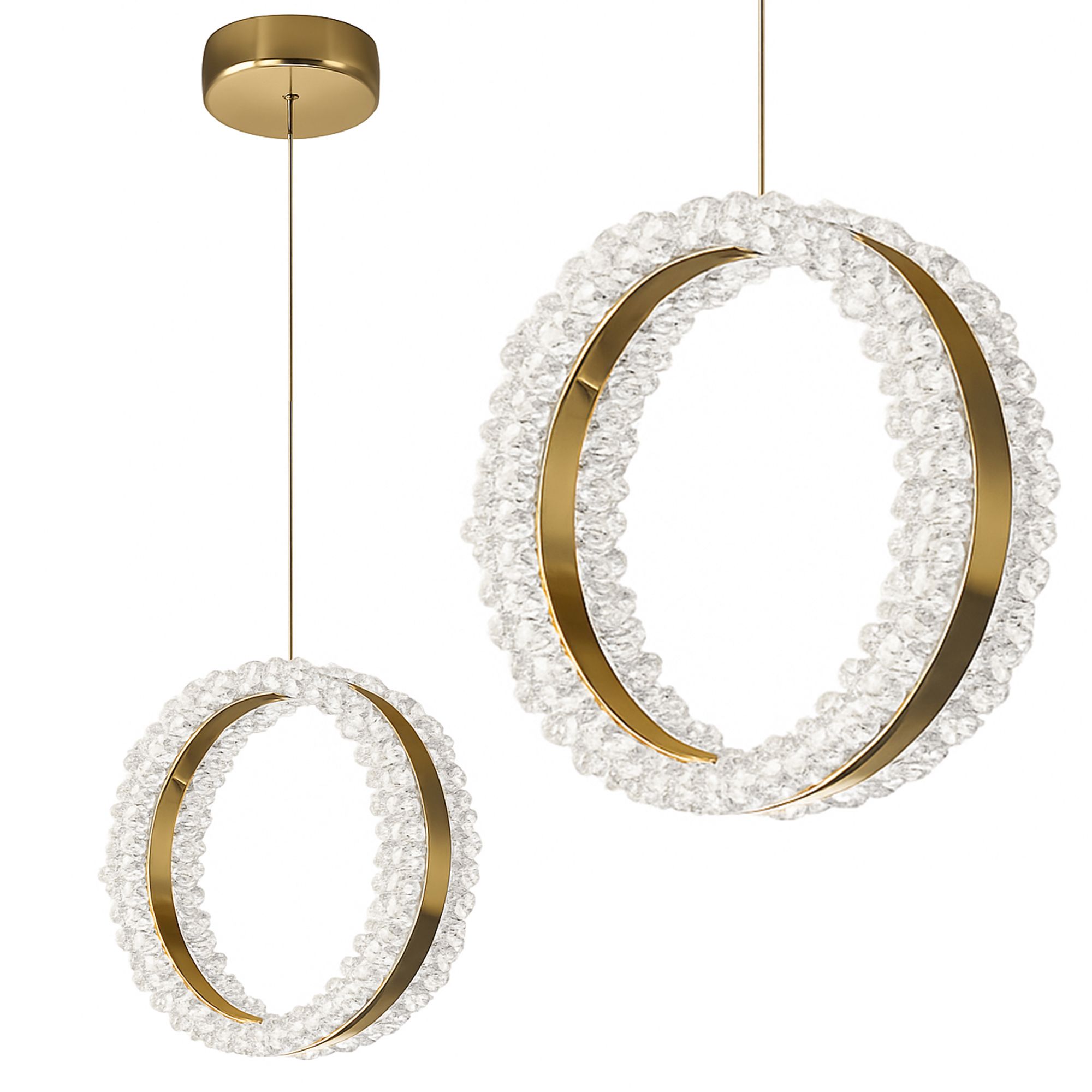 TOOLIGHT hængende loftlampe LHJ098-CP LED Guld 19x6x19cm