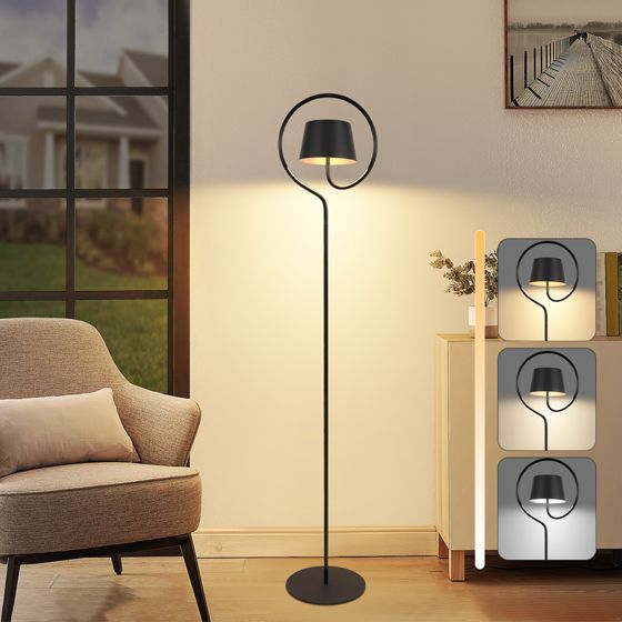 NETTLIFE LED-gulvlampe til stuen, dæmpbar 120 cm: Genopladeligt USB-C-batteri, trådløs gulvlampe, højdejusterbar