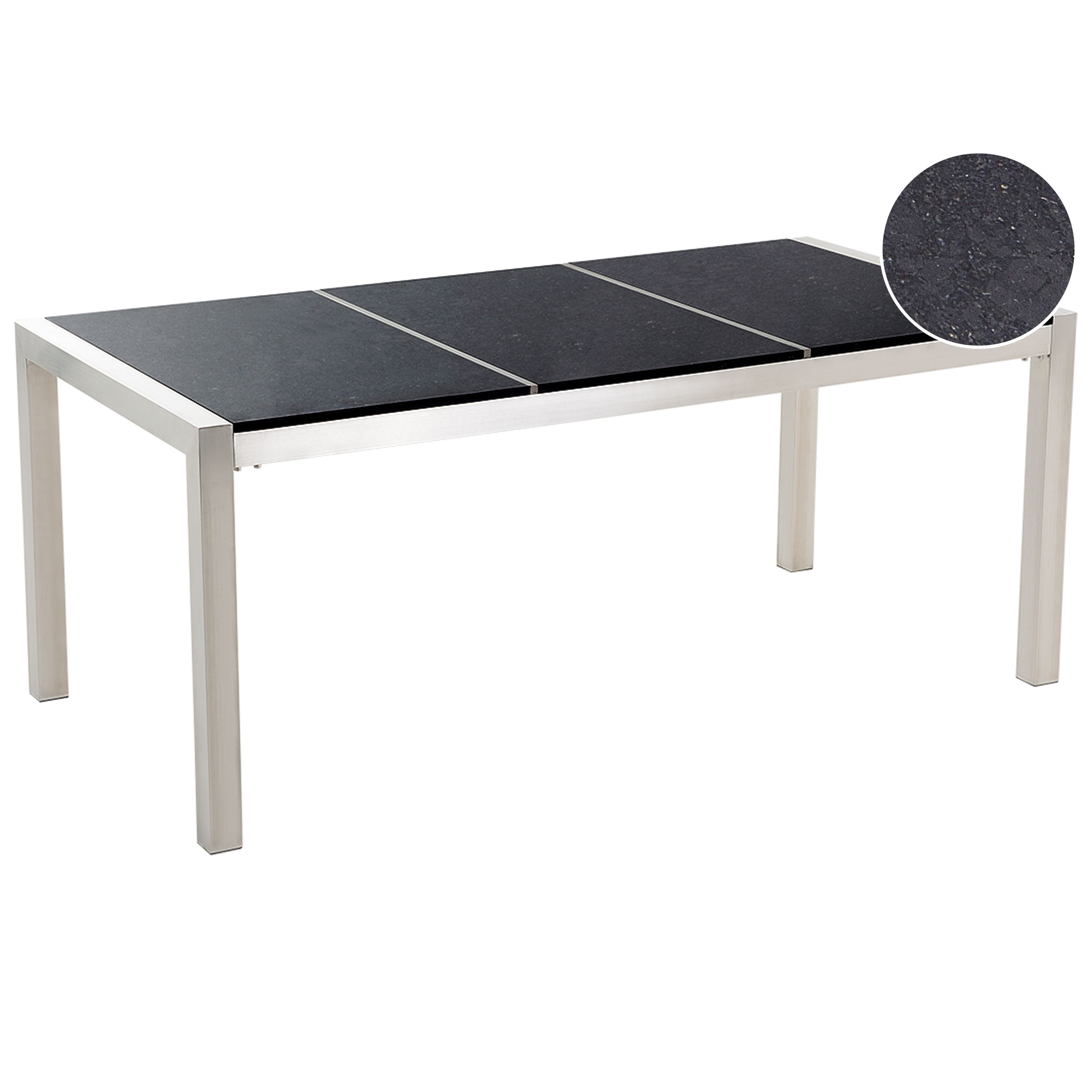 Havebord GROSSETO 180 cm 90 cm Granit Poleret Sort