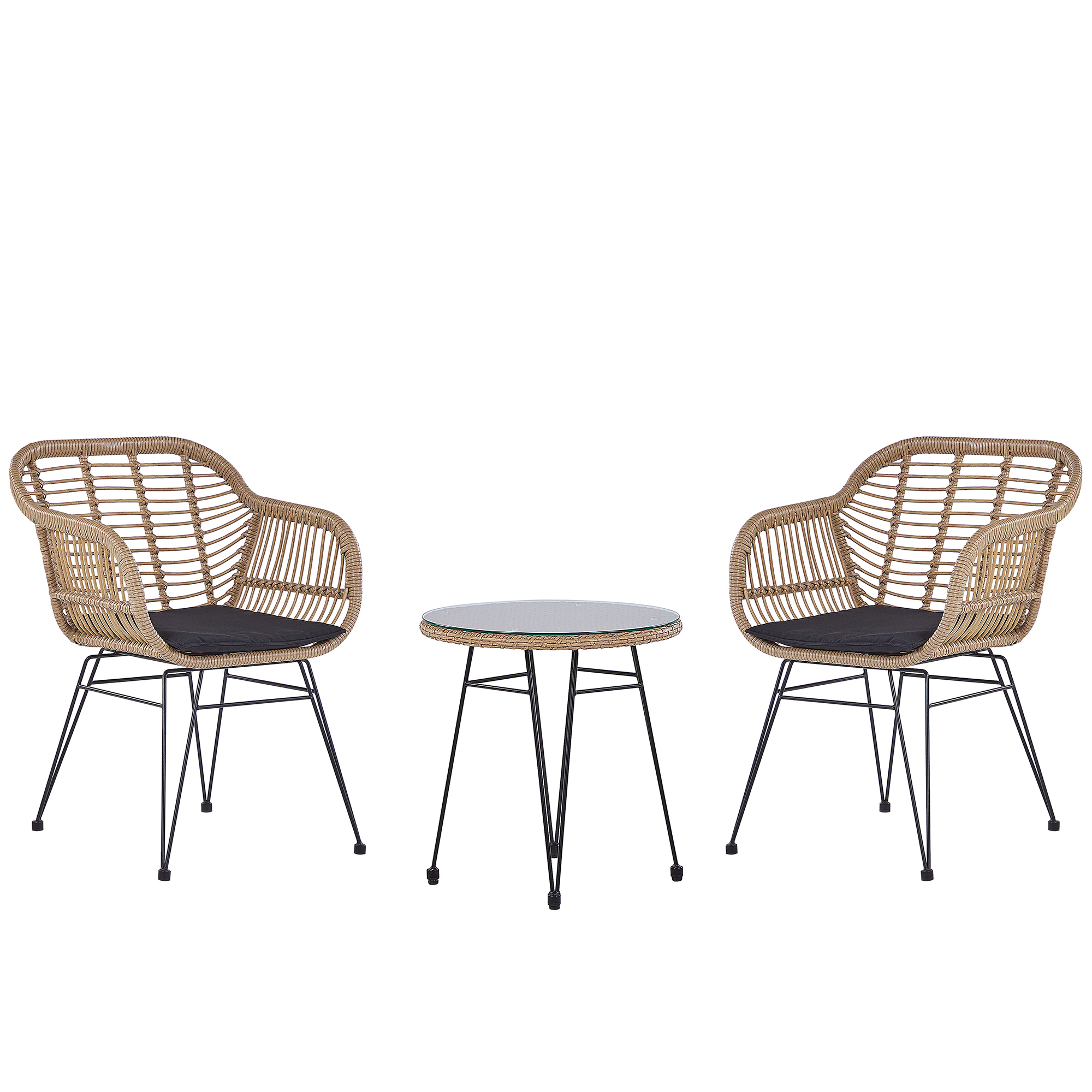 Altansæt med puder TROPEA II PE-rattan Naturlig