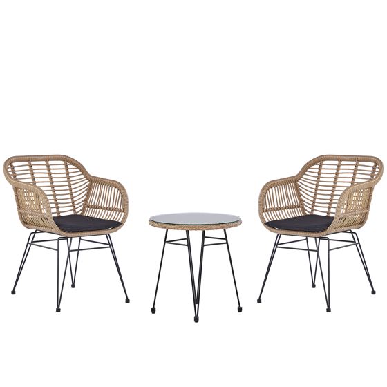 Altansæt med puder TROPEA II PE-rattan Naturlig