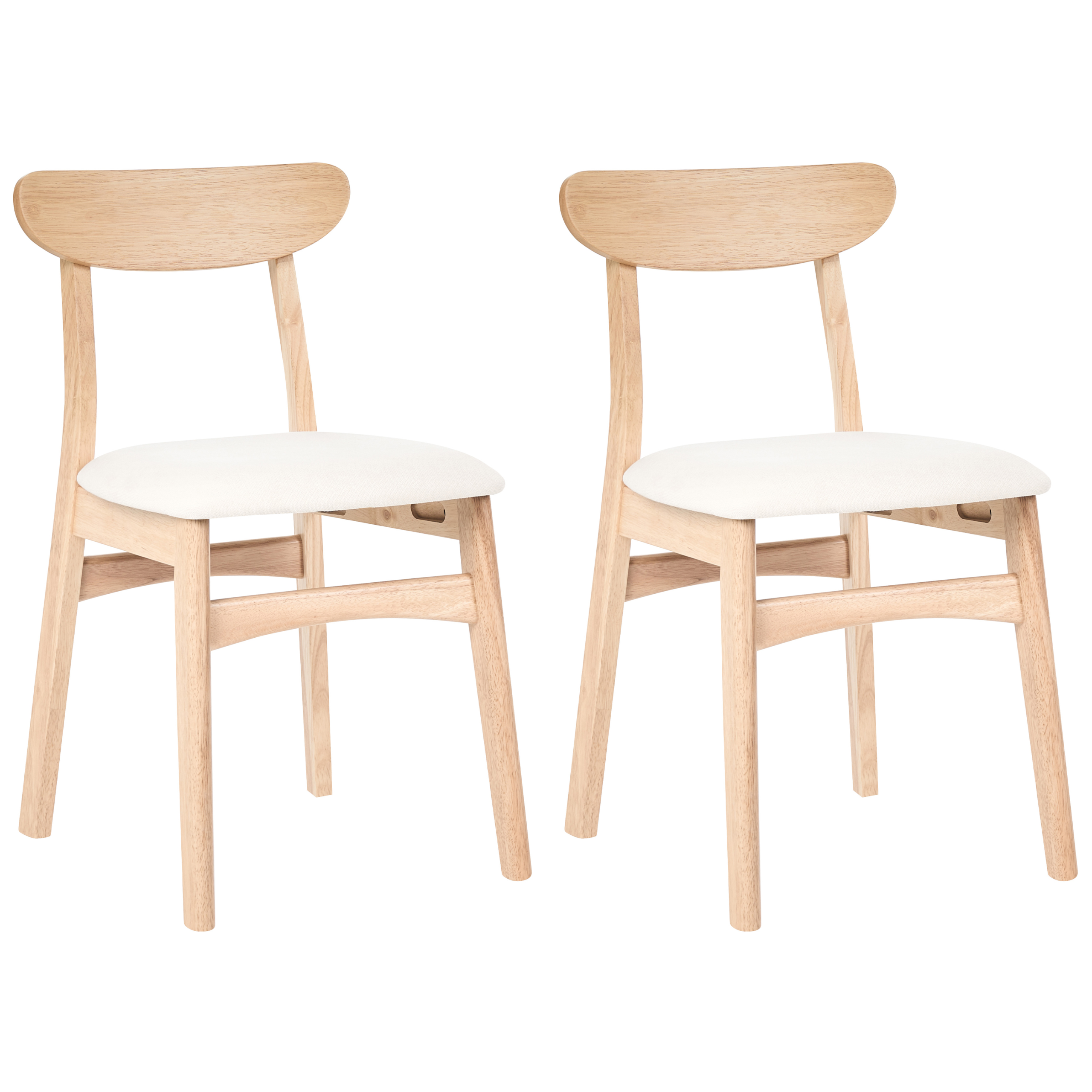 Sæt med 2 spisebordsstole DOYLE Træ Lysebrun/lys beige
