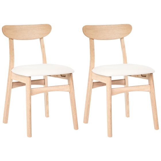 Sæt med 2 spisebordsstole DOYLE Træ Lysebrun/lys beige