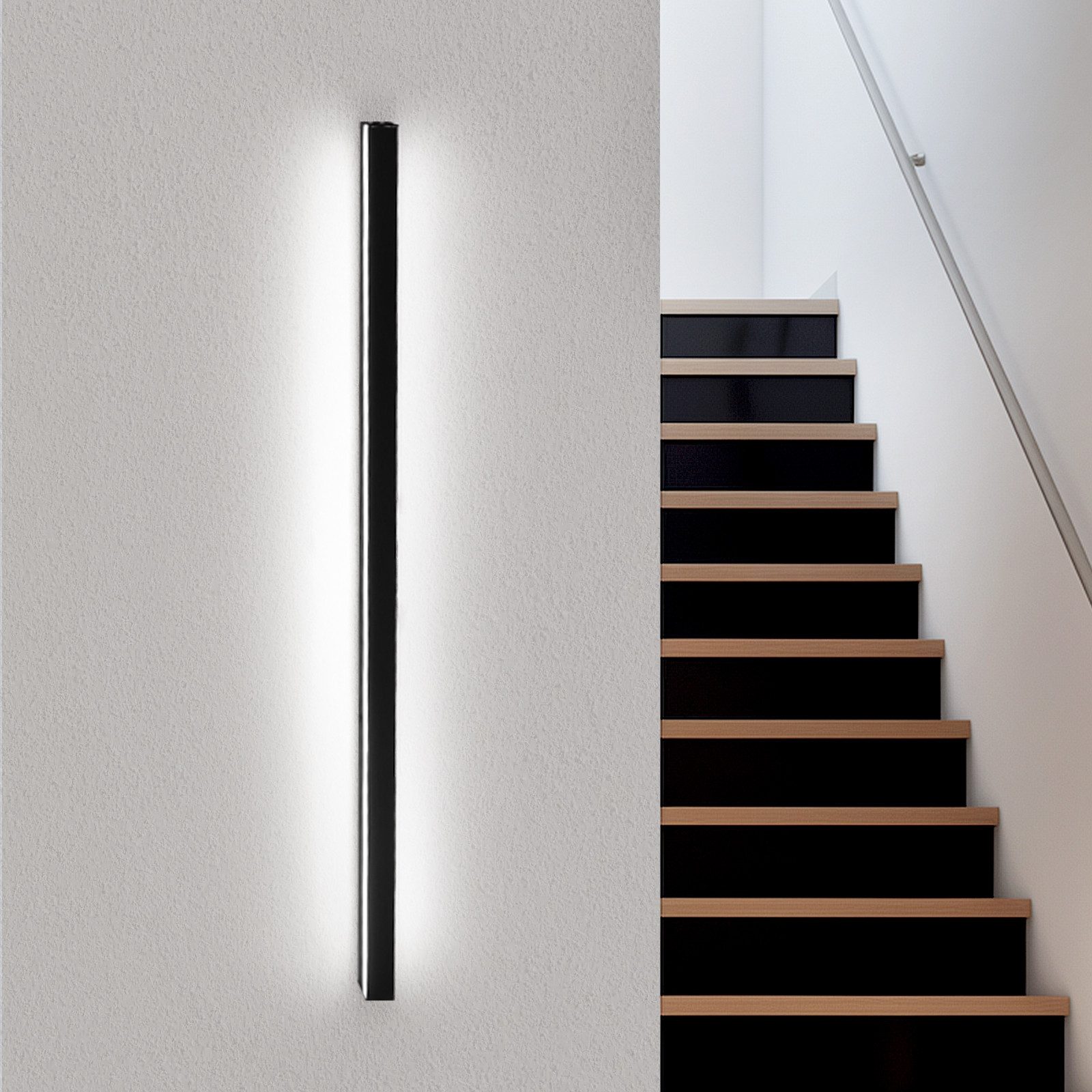 NETTLIFE LED - væglampe, indendørs, sort - 100 cm, stue, væglampe, moderne, entre væglampe, 32 W, soveværelseslampe