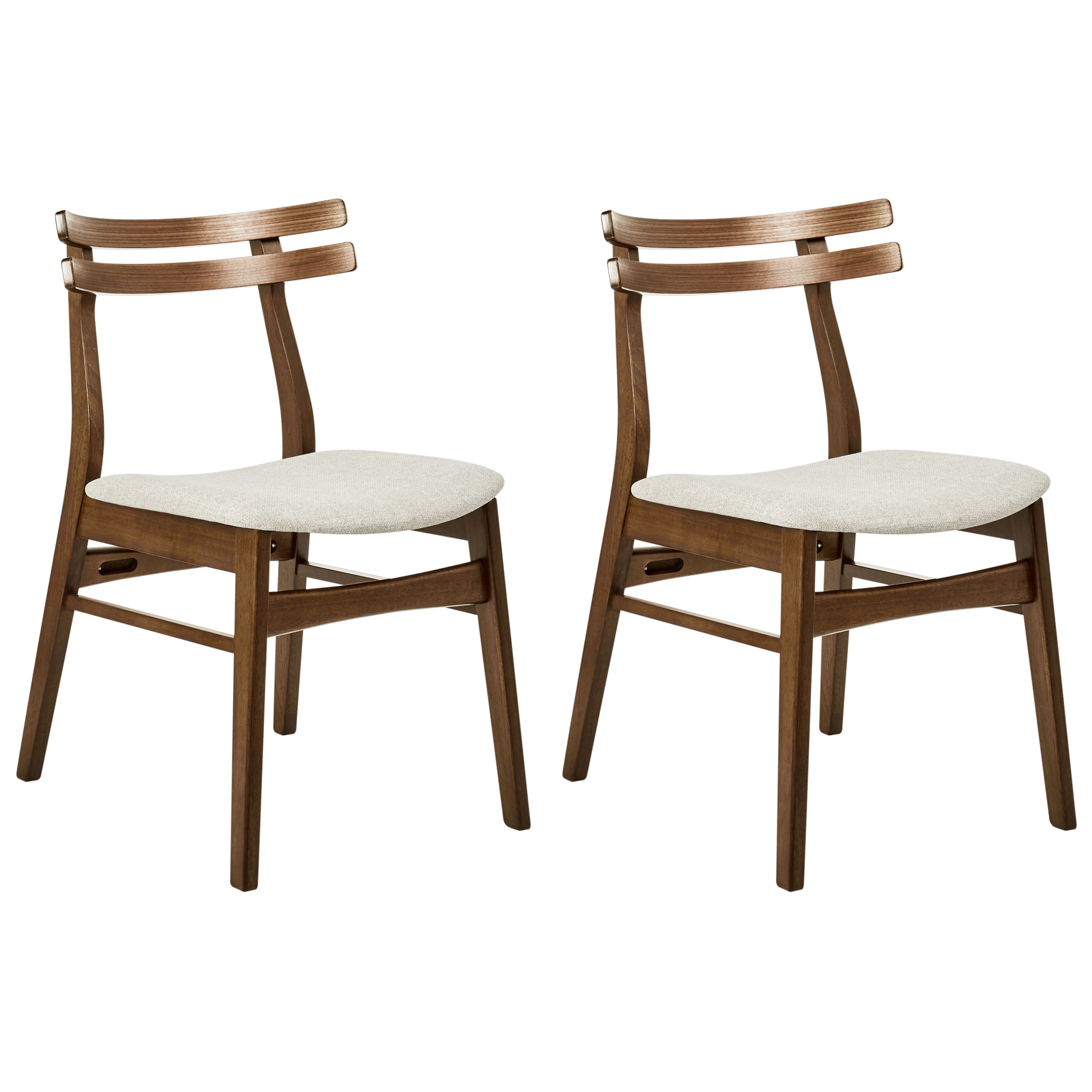 Sæt med 2 spisebordsstole CYNTHIANA Træ Brun/lys beige