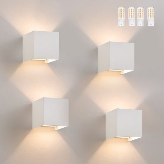 NETTLIFE 4 LED - udendørs væglampesæt, varm hvid IP65, til hjemmet, soveværelset, gangen, trappen