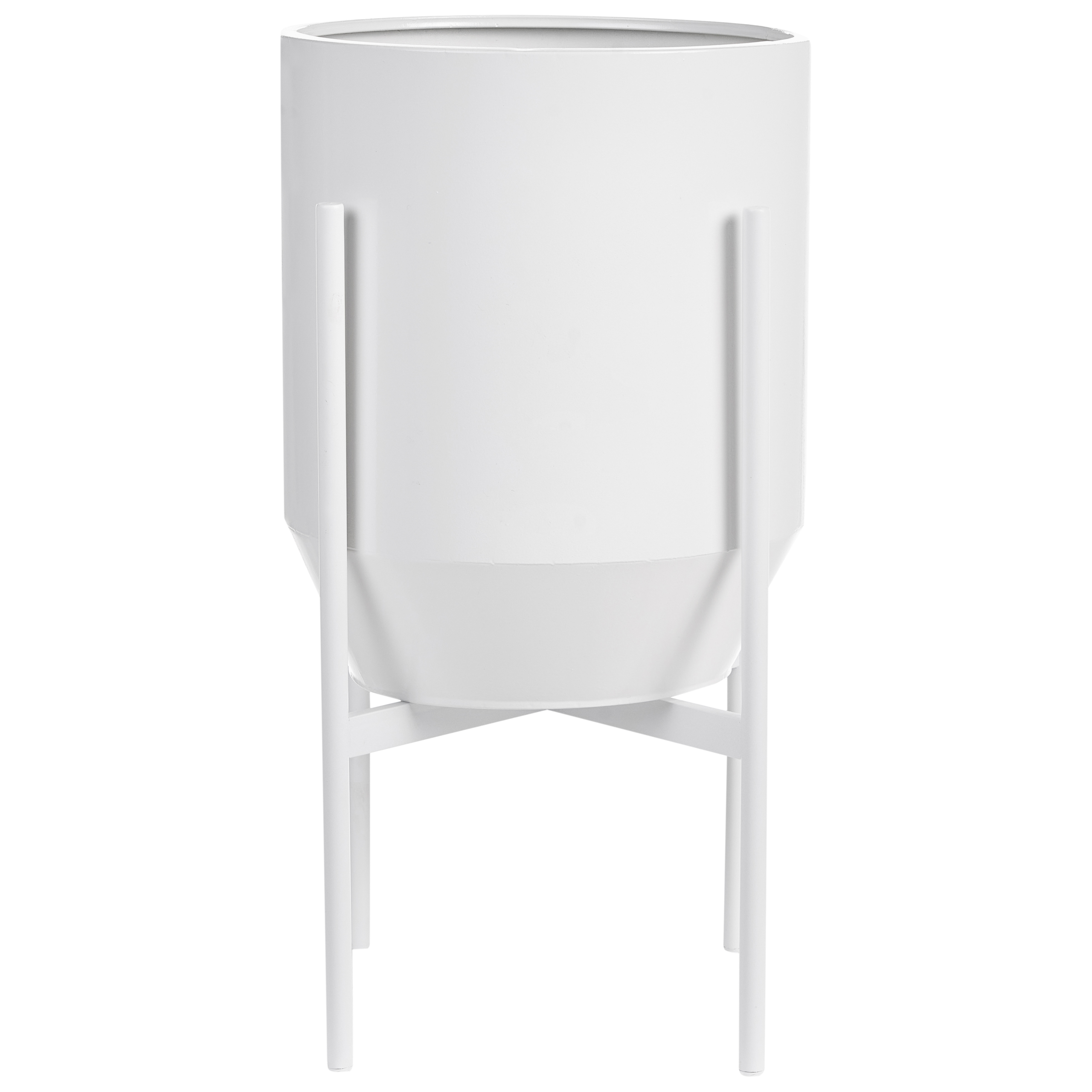 Forhøjet plantekrukke HYBRIDUM 33 cm Metal Hvid