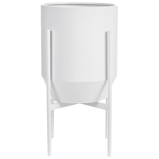 Forhøjet plantekrukke HYBRIDUM 33 cm Metal Hvid