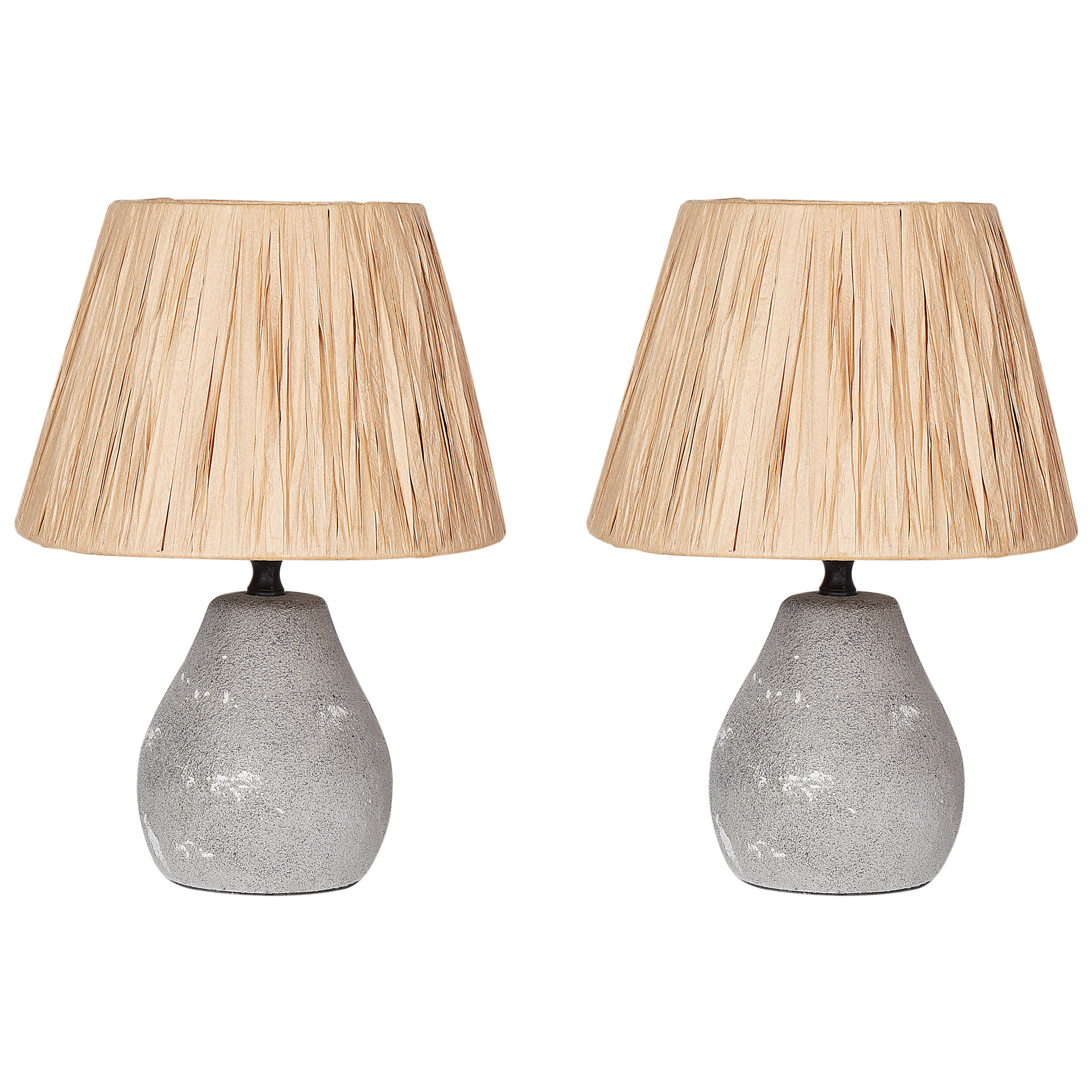 Sæt af 2 bordlamper ARWADITO Keramik Grå
