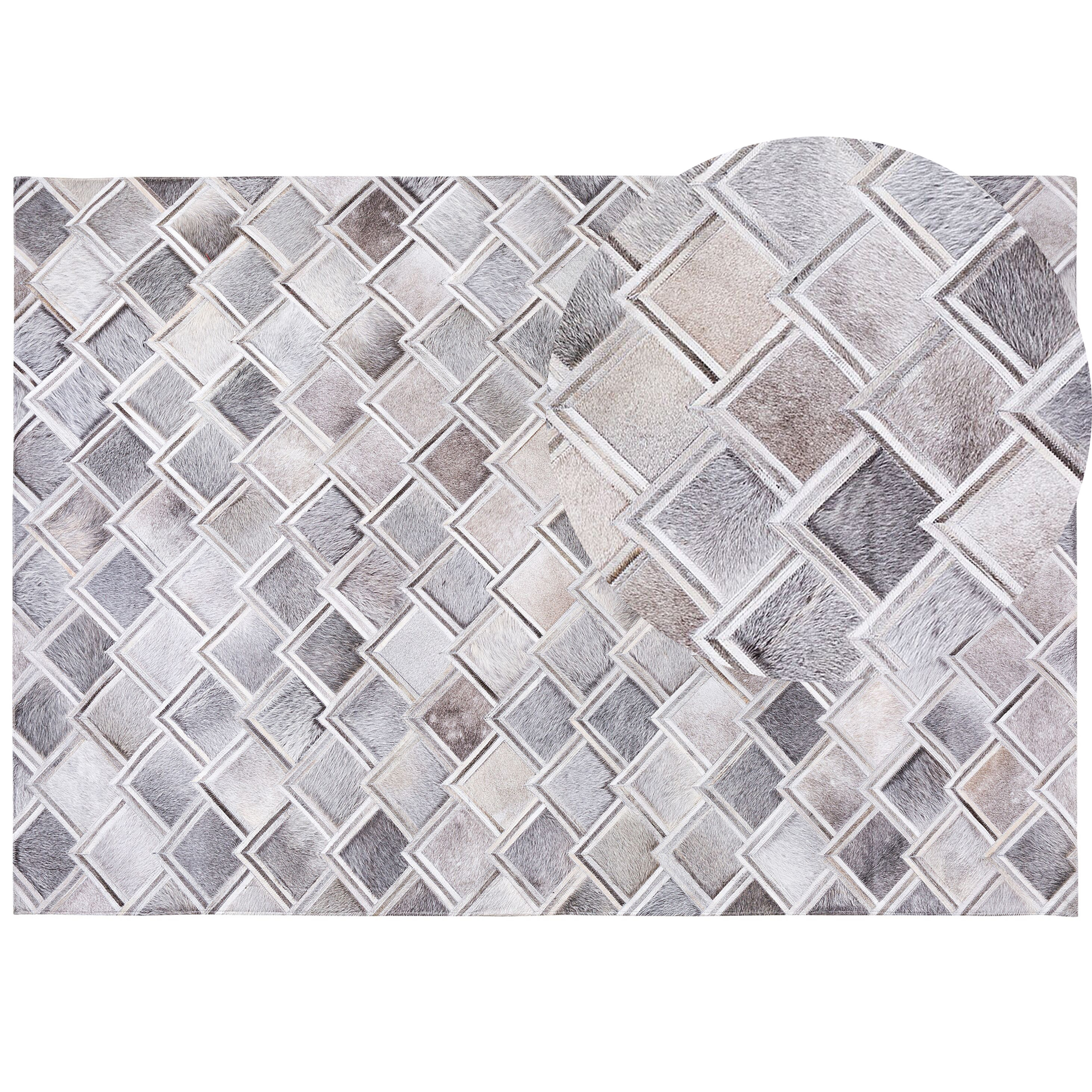 Gulvtæppe AGACLI Grå 160 x 230 cm Ægte læder