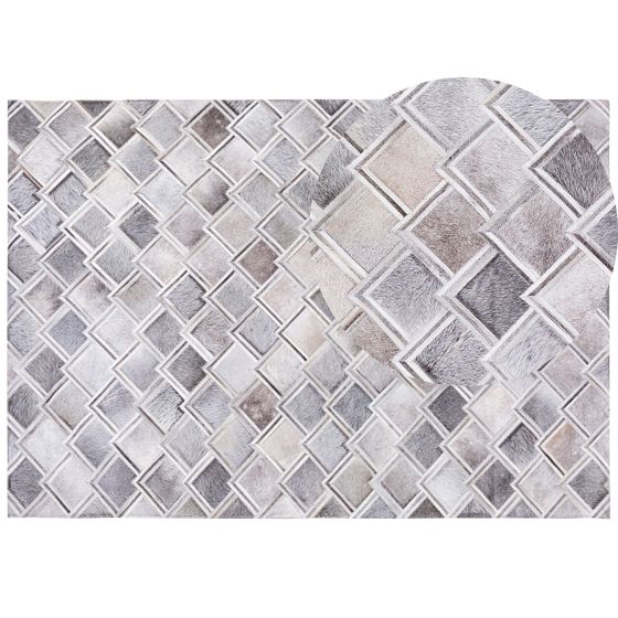 Gulvtæppe AGACLI Grå 160 x 230 cm Ægte læder