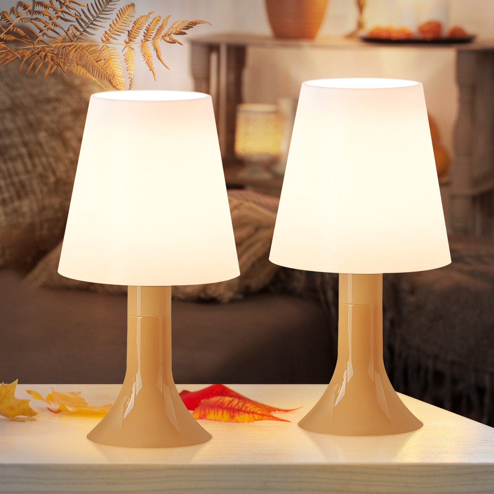 NETTLIFE Bordlampe stue sengelampe med kabel bordlampe 2 små pærer sæt E14 moderne bordlamper