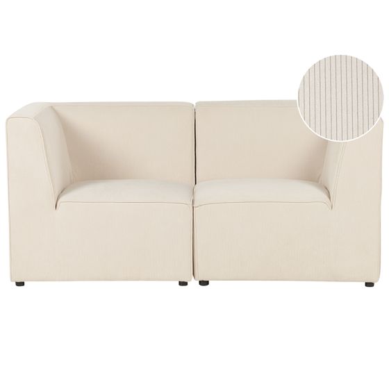 Modulsofa 2 personers LEMVIG Fløjl Lys Beige