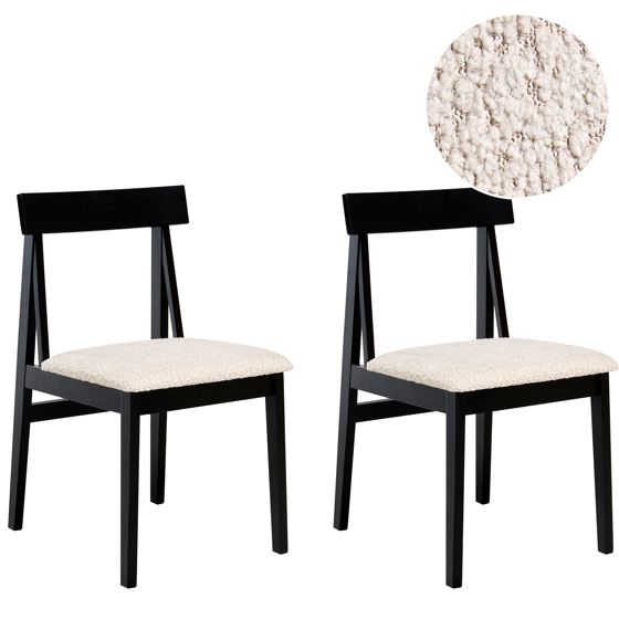 Sæt med 2 spisebordsstole ISLE Træ Sort/beige