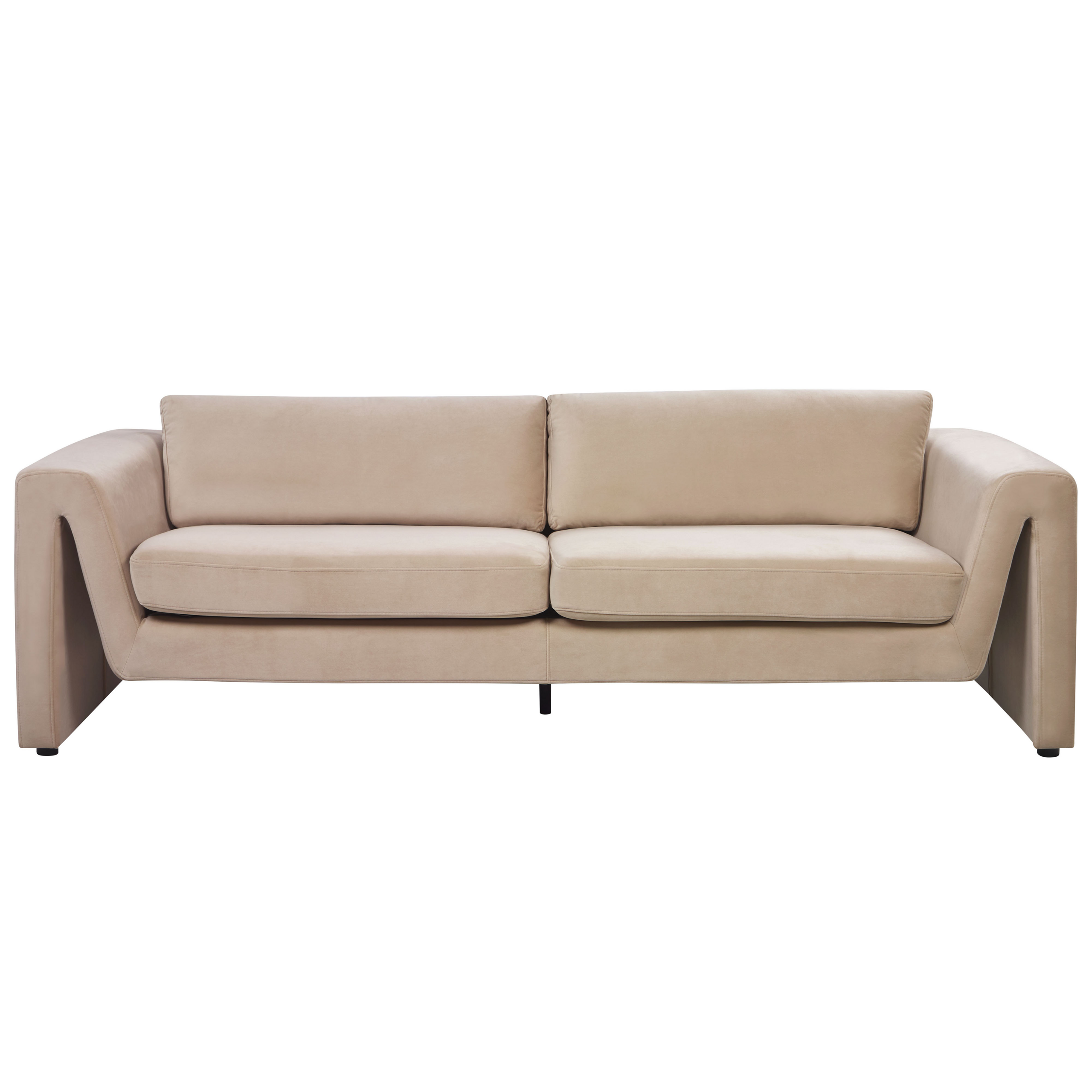 Sofa 3 personers MAUNU Velour Mørk beige