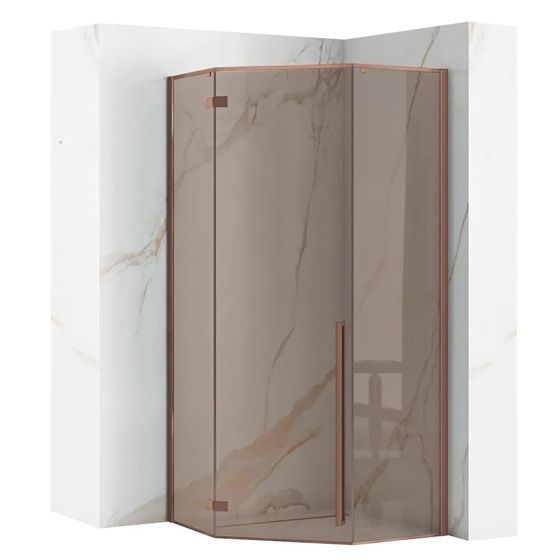 REA brusekabine DIAMOND 90X90 Børstet kobber, 90x90x195cm