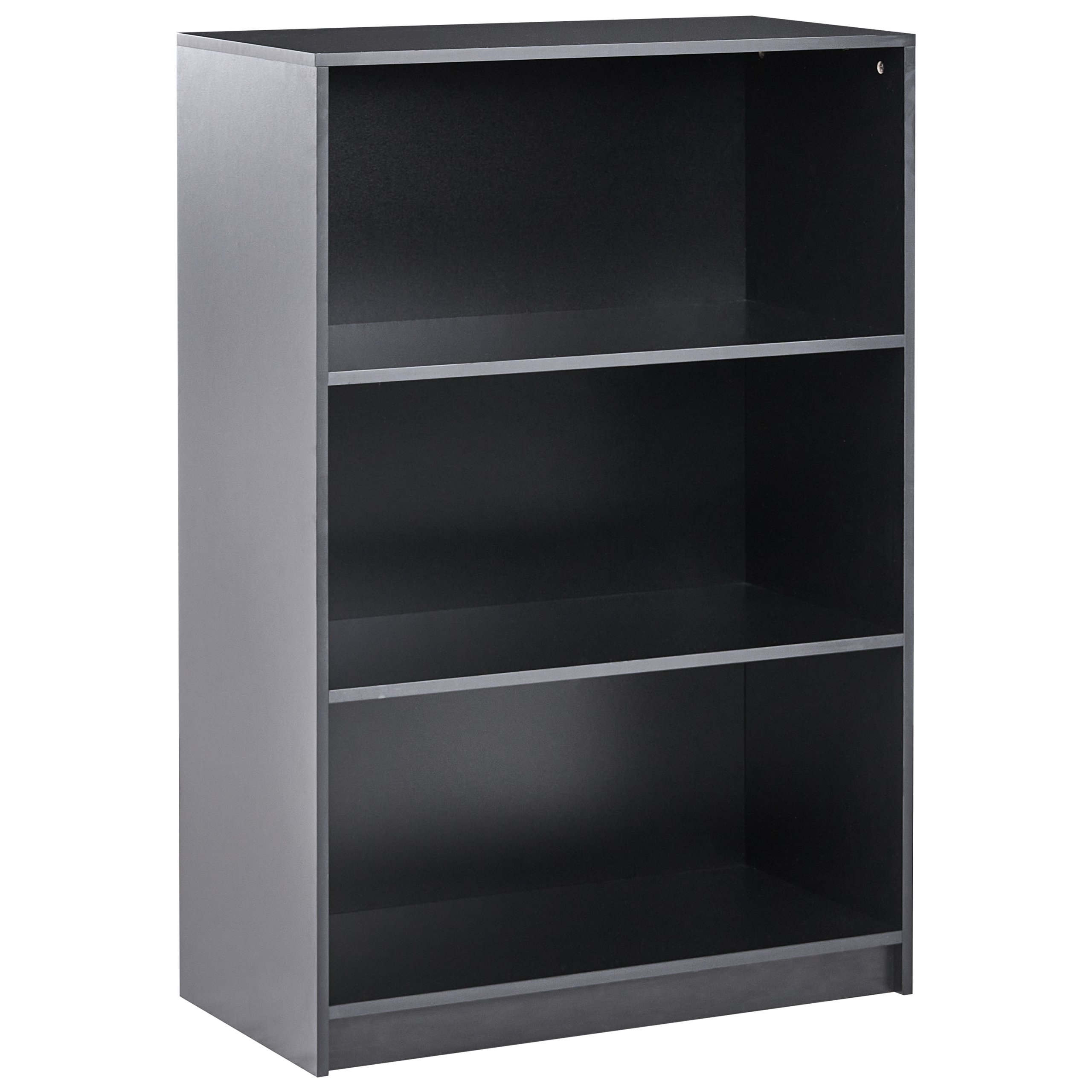 Bogreol med 3 hylder ZEHNA 117 cm Sort