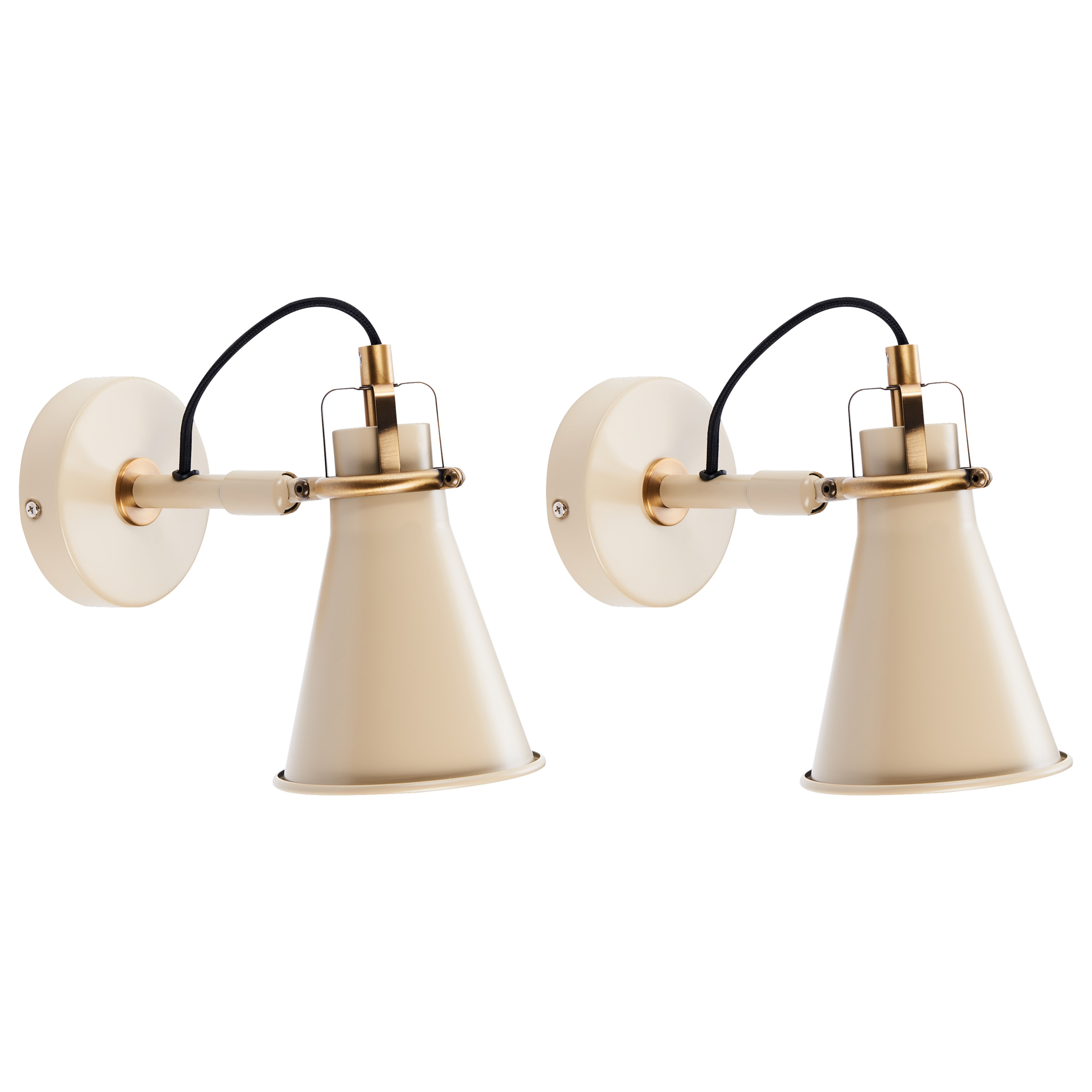 Sæt af 2 væglamper MOYOLA Justerbar Metal Beige