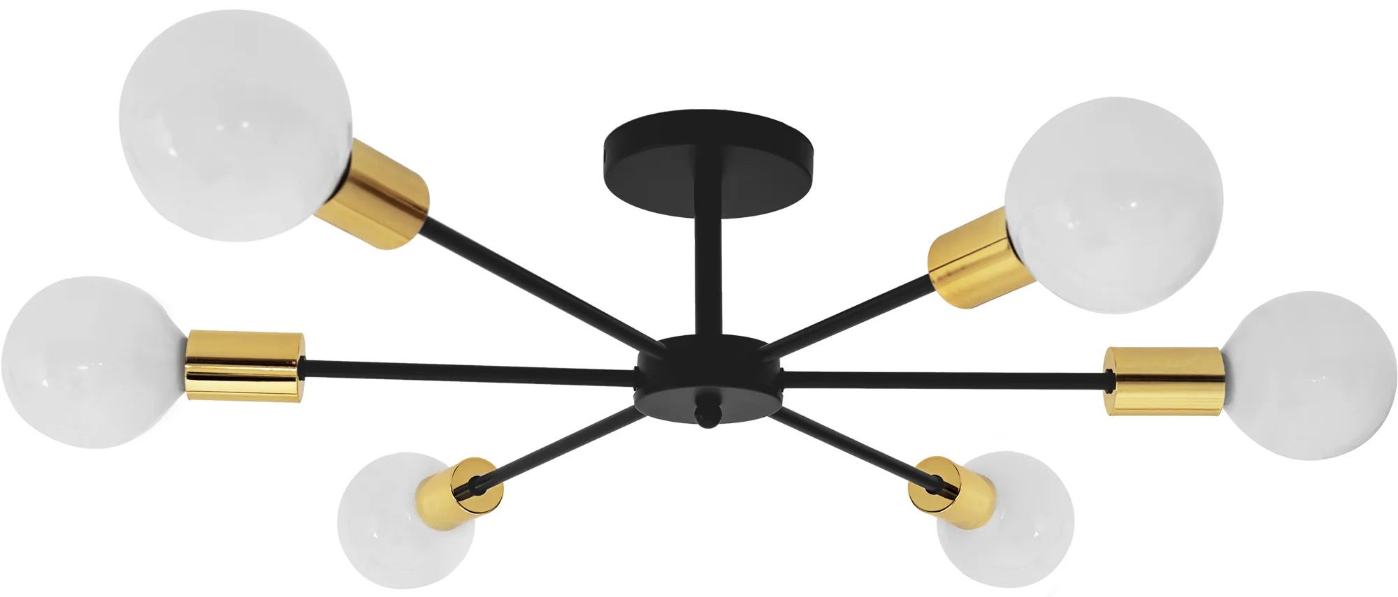 TOOLIGHT loftlampe APP501-6C Sort/Guld 69x69x15,5cm