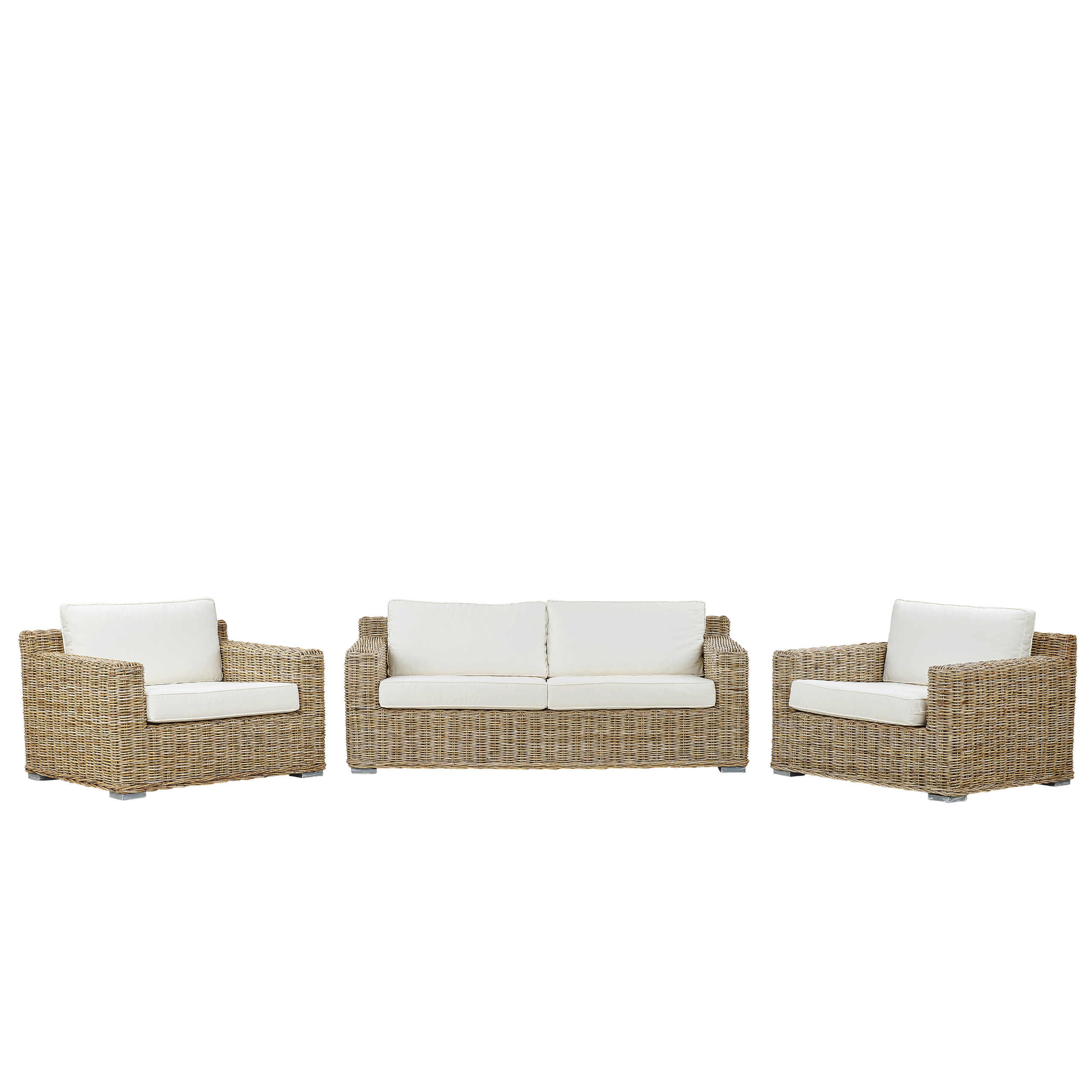 havesofasæt 4 personers ARDEA Rattan Lysebrun