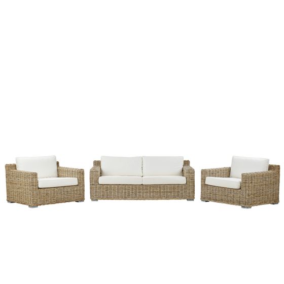 havesofasæt 4 personers ARDEA Rattan Lysebrun