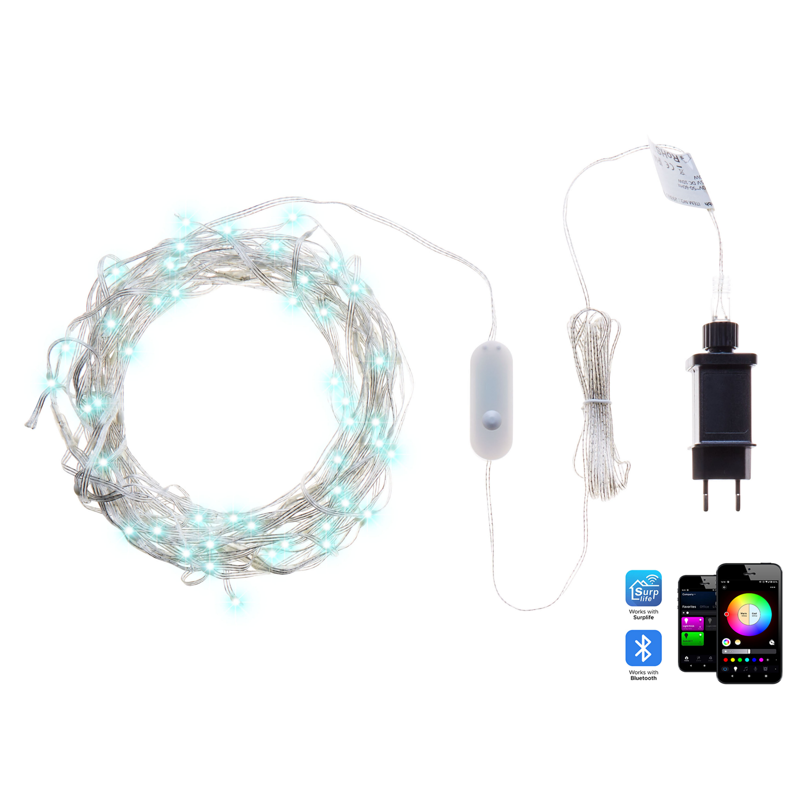 Gardinlys Smart LED med app KULUSUK 150 x 320 cm Multifarvet