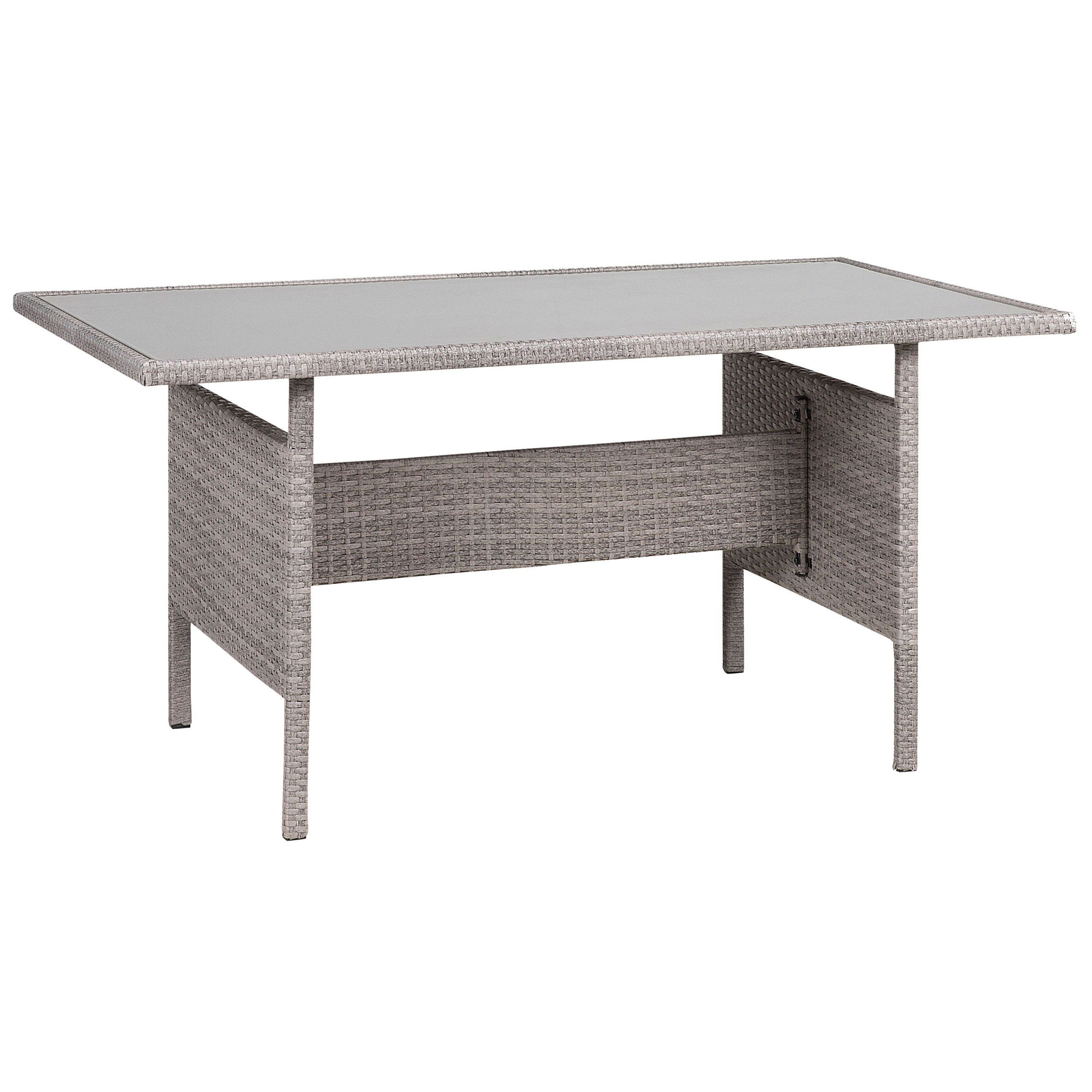 Havebord VITERBO 145 cm 80 cm Glas Lysegrå