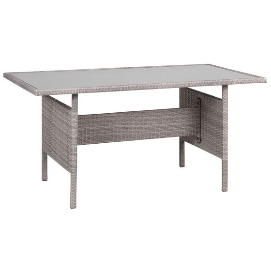 Havebord VITERBO 145 cm 80 cm Glas Lysegrå