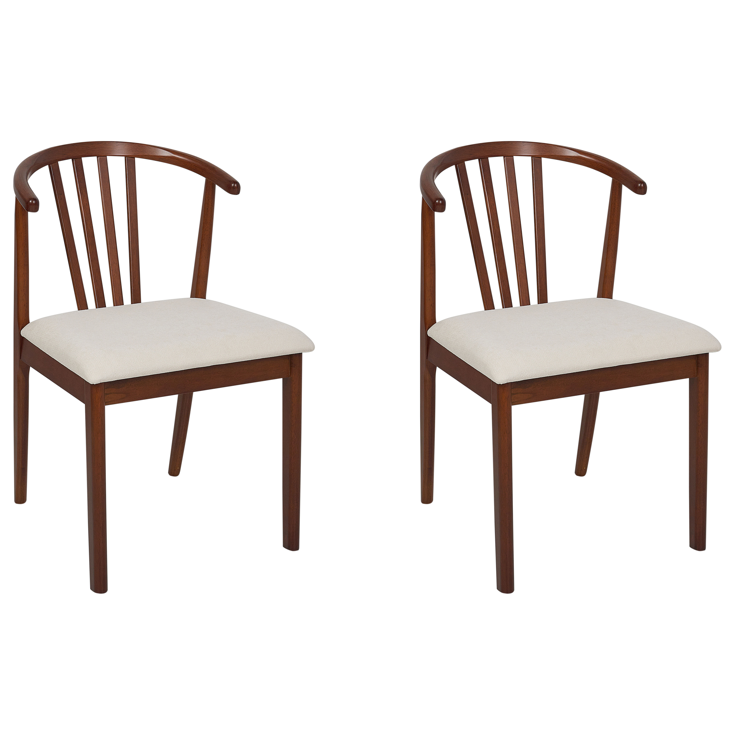 Sæt med 2 spisebordsstole CRAIG Træ Mørkebrun/beige