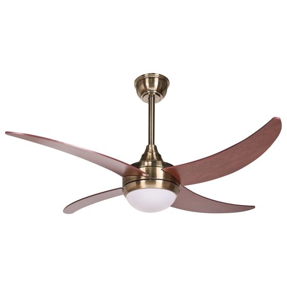 Ventilator med lys CHACANA Med fjernbetjening LED Messing